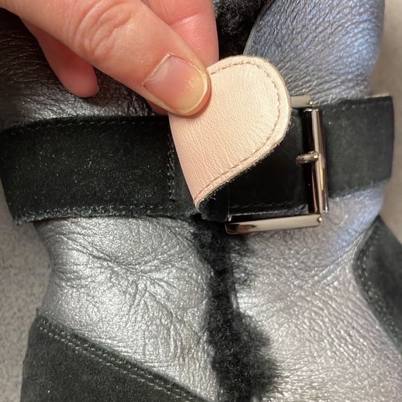 Marc Cain wedges sherpa suede buckle ankle boots - Picture 4 of 12